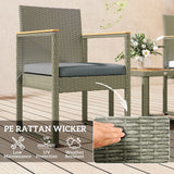 Outsunny Three-Piece Rattan Chair Set - Grey