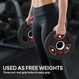 SPORTNOW Olympic Weight Plates, 2"/5cm Weight Disc Pair with Tri-Grips, 2 x 2.5kg Dumbbell Plates for Weightlifting and Strength Training Home Gym Fitness Workout, Black