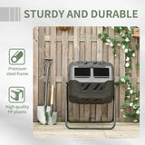 Outsunny 160L 360 Rotating Dual Chamber Composter - Black
