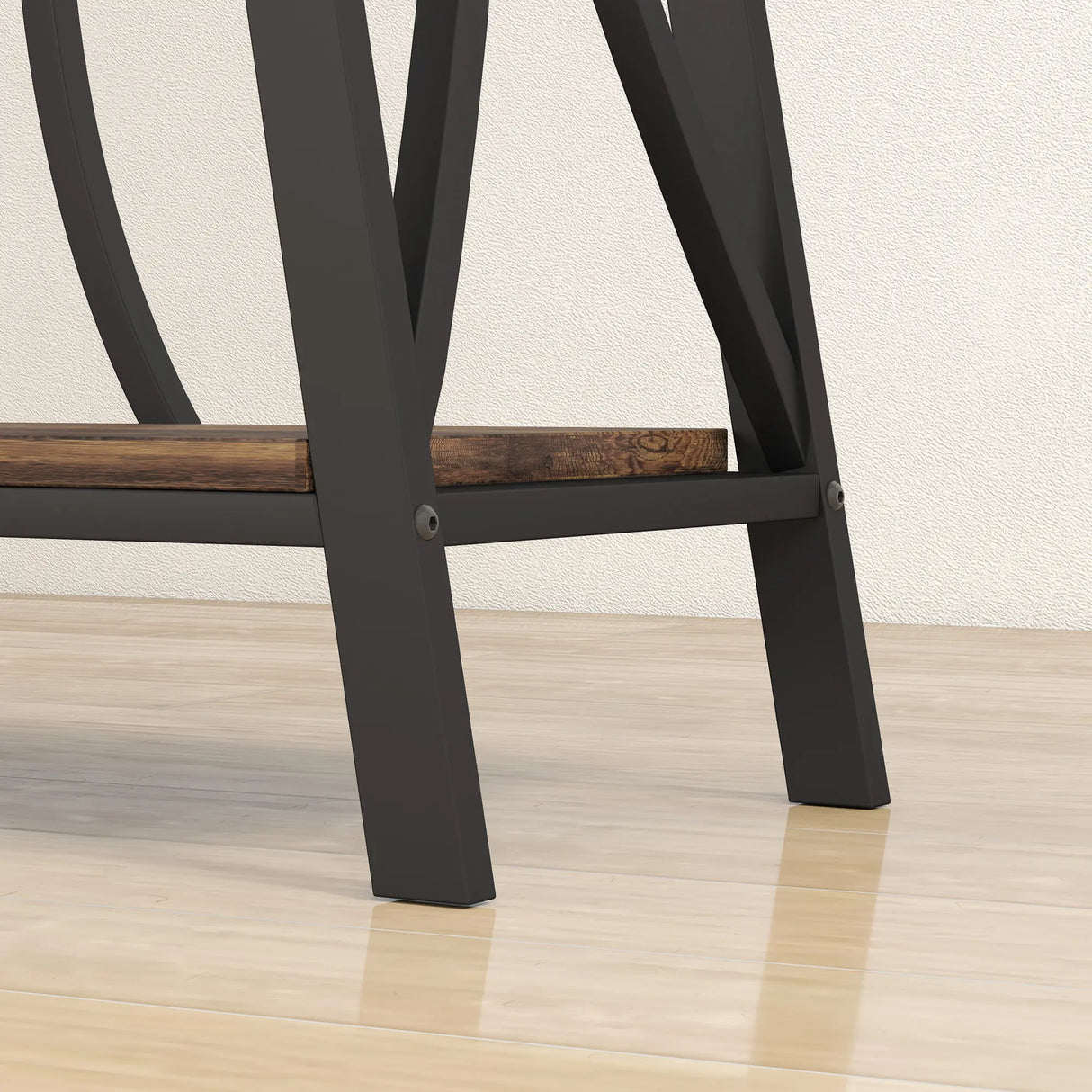 HOMCOM Narrow Console Table, Industrial 2-Tier Sofa Table with Metal Frame for Entryway, Living Room, 120x30x80cm, Rustic Brown