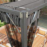 Outsunny 3 x 3m Aluminium Frame Pergola, with Retractable Roof - Dark Grey