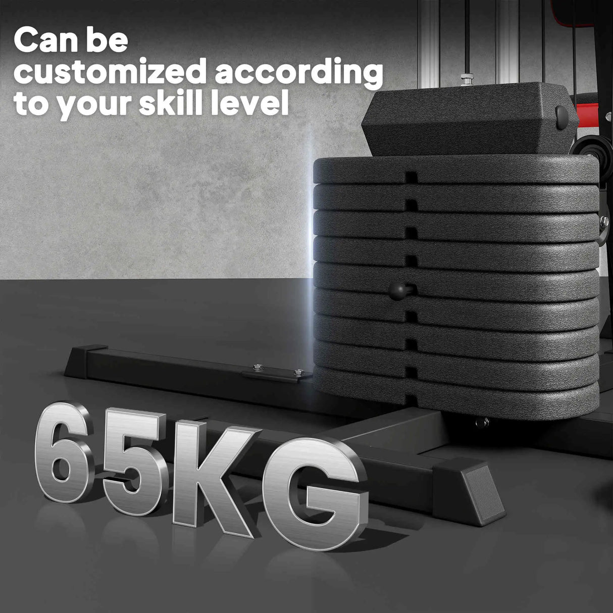 SPORTNOW Multi Gym Workout Station, Weight Machine with 65kg Weight Stack, Sit Up Bench, Push Up Stand, Dip Station