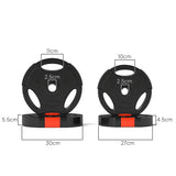 SPORTNOW Olympic Weight Plates Set, with Two 7.5kg and Two 5kg weights, Black