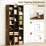 HOMCOM 21-Compartment Bookshelf - Brown