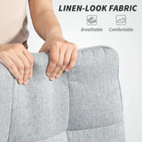HOMCOM Double Padded Linen-Look Office Chair - Light Grey