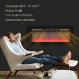 HOMCOM 102cm/40" Electric Fireplace, 2000W Recessed and Wall Mounted Electric Fire with Remote Control, 9 Flame Colour and Crystal, Black