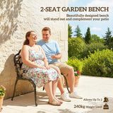 Outsunny Cast Aluminium Garden Bench - Bronze Tone