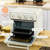 HOMCOM 20L 90-230℃ Mini Electric Oven - Cream