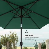 Outsunny Garden Parasol, Parasol Umbrella with Crank Handle, Tilt Function, Polyester Canopy, Green