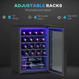 HOMCOM 20 Bottle 5-18 Countertop Wine Fridge - Black