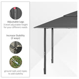 Outsunny 4 x 4m Pop-up Gazebo Double Roof Canopy Tent with UV Proof, Roller Bag & Adjustable Legs Outdoor Party, Steel Frame, Dark Grey