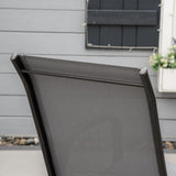 Outsunny Set of Four Stackable Mesh Seat Chairs - Dark Grey