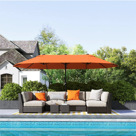 Outsunny 4.6m Double Garden Parasol - Orange