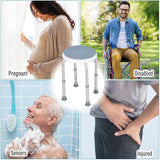 HOMCOM 360° Swivel Shower Chair, Height Adjustable Aluminium Shower Stool with Non-Slip Feet for Disabled, Elderly, Blue