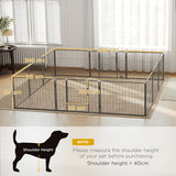 PawHut 12 Panels Heavy Duty Puppy Playpen, for Small Dogs, Indoor and Outdoor Use - Silver