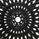 Outsunny 78 cm Round Garden Dining Table with Parasol Hole Antique Cast Aluminium Outdoor Table Only, Black