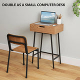 HOMCOM Vanity Desk with Flip-Up Mirror, Industrial Dressing Table with 16 Small Compartments for Bedroom, Natural Wood Effect