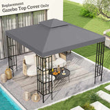 Outsunny 3(m) Gazebo Top Cover Double Tier Canopy Replacement Pavilion Roof Deep Grey