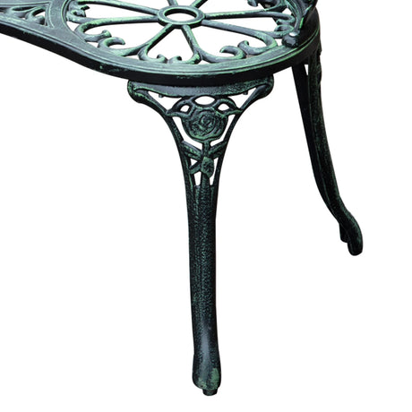 Outsunny Cast Aluminum Garden Bench-Antique Green