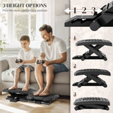 HOMCOM Three-Level, Multi-Angle Massage Footrest - Black
