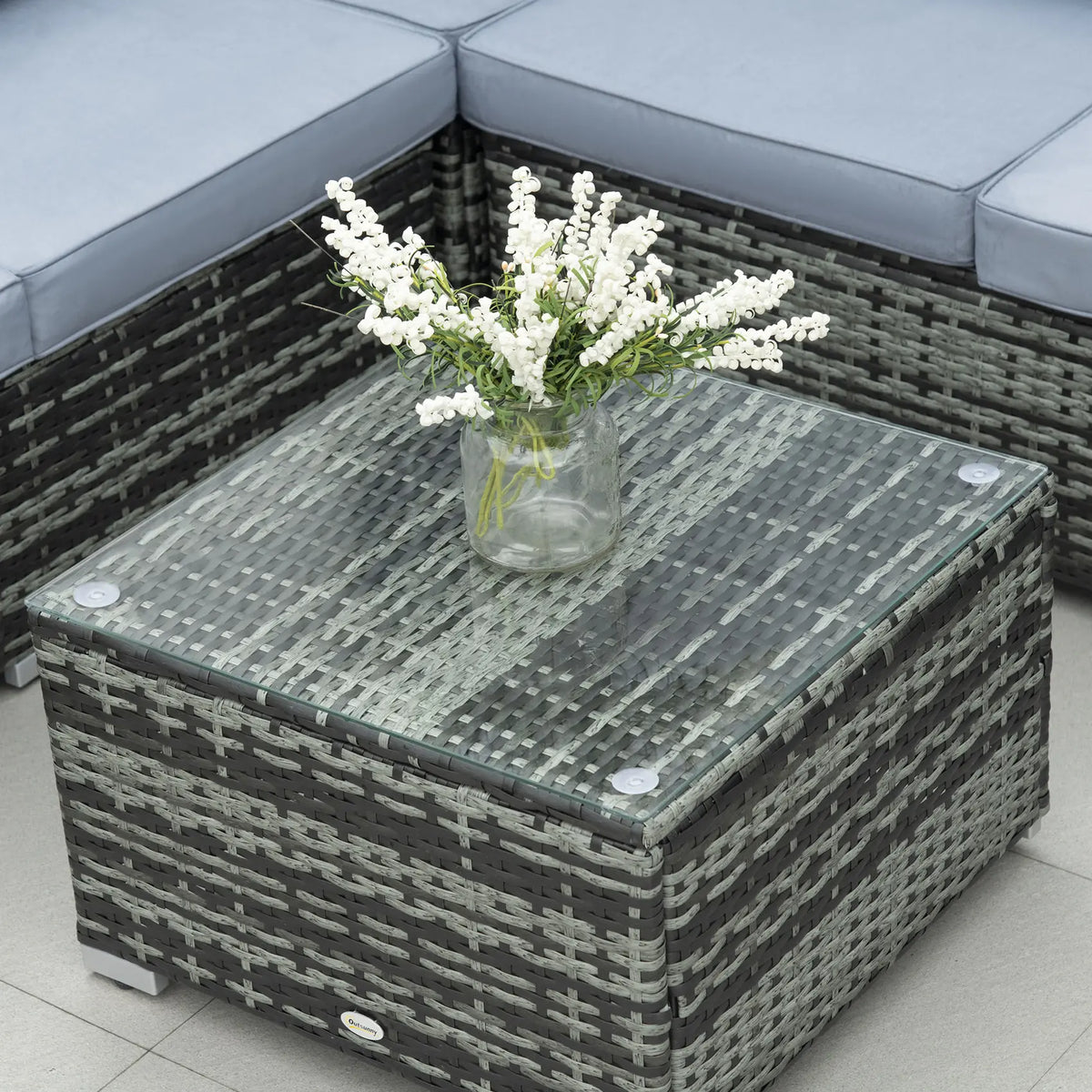 Outsunny Four-Piece Rattan Sofa Set - Grey