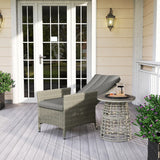 Outsunny 105-150 Reclining Rattan Chair - Grey