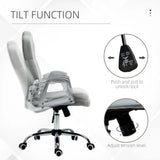 Vinsetto Velvet-Feel Work Chair, with Diamante Back - Grey