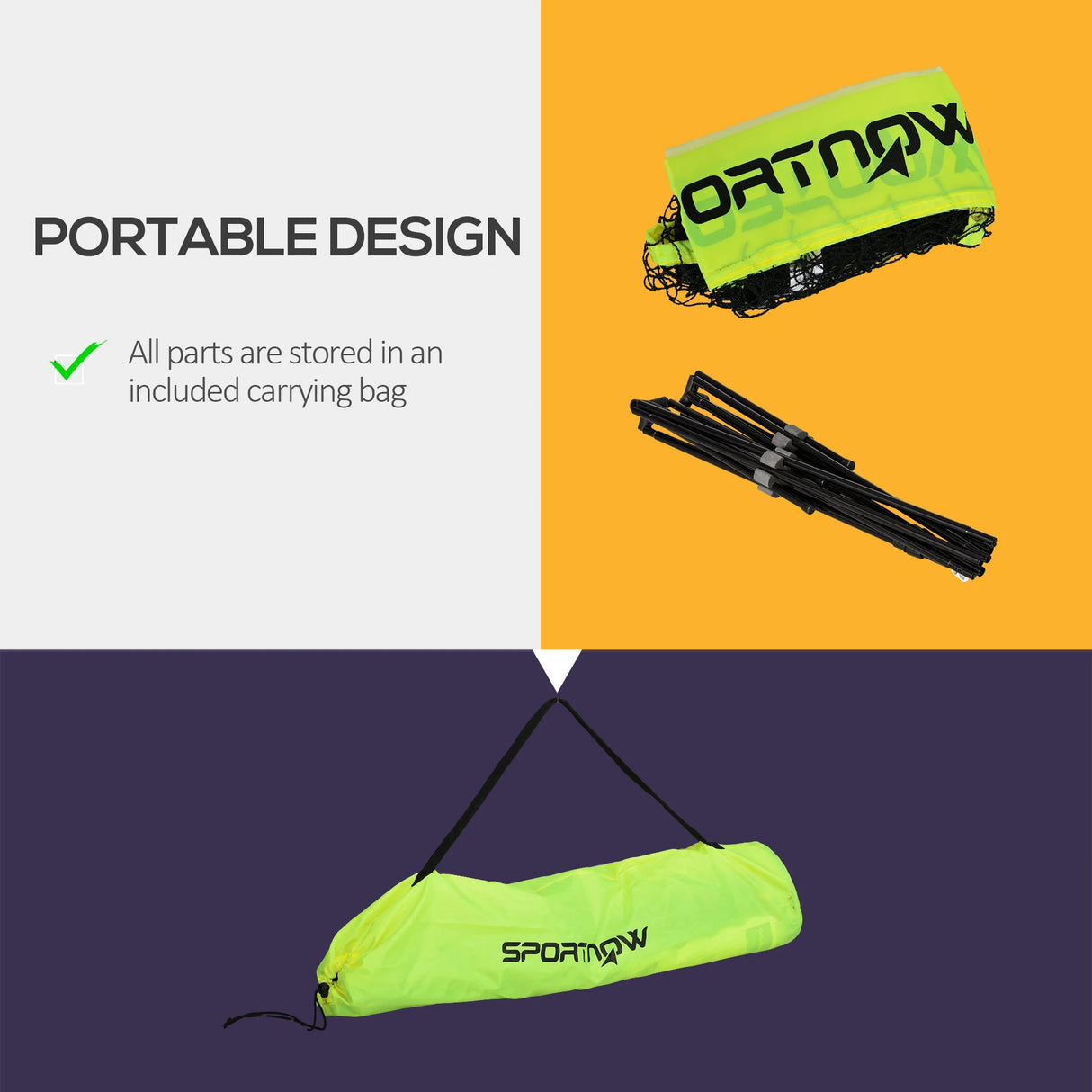 SPORTNOW 4m Badminton Net, Height Adjustable Outdoor Sports Net, with Carry Bag, for Tennis, Pickleball, Volleyball