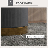 HOMCOM Soft Padded Corduroy Footstool - Charcoal Grey