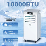HOMCOM 10000 BTU Air Conditioning Unit, 4-in-1 Portable Air Conditioner, Dehumidifier, Cooling, Fan, Sleep Mode, with Remote Control, LED Display, 2 Speeds, 24H Timer, Window Venting Kit, 22m2