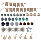 HOMCOM 5ft Pre-Lit Xmas Tree with Decorations, Green, Blue and Warm White