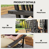 Outsunny Set of Four Minimal Metal Garden Chairs - Black