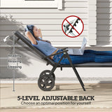 Outsunny Five-Position Reclining Sun Lounger - Grey