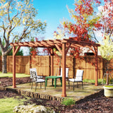 Outsunny 3.3 x 3.3 m Wooden Pergola Kit, Graden Pergola Gazebo Grape Trellis with Stable Structure for Climbing Vines, Flowers