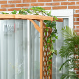 Outsunny Garden Bench, Wooden Garden Arbour with Seat for Vines/Climbing Plants, Brown