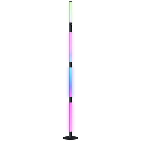 HOMCOM LED Floor Lamp, 360° RGB Detachable Corner Floor Lamp with App & Remote Control, Colour Changing Standing Lamp with Music Sync & Timing, for Living Room, Game Room, Dark Grey