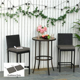 Outsunny Set of 2 Garden Chair Cushions with Ties, 45 x 45 cm Replacement Cushions for Outdoor Furniture, Dark Grey