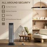 HOMCOM 2000W Ceramic Electric Heater with 3 Heat Settings, Timer - Black