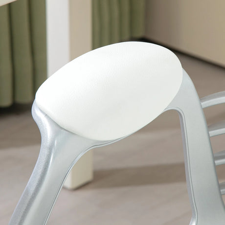 Vinsetto Office Chair Ergonomic 360 Swivel PU Diamante Padded Base 5 Castor Wheels for Home Work White