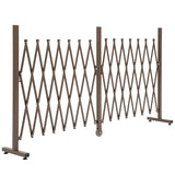 Outsunny Expanding Trellis Fence Freestanding Movable Fence Foldable Garden Screen Panel Aluminium, 405cm x 103.5cm, Dark Brown