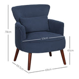 HOMCOM Corduroy Retro Accent Chair - Blue