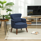 HOMCOM Corduroy Retro Accent Chair - Blue