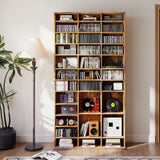 HOMCOM CD Storage Unit with Adjustable Shelves, 102 x 195 cm, Rustic Brown