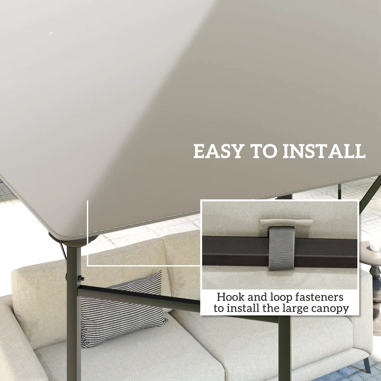 Outsunny 3 x 3(m) Gazebo Canopy Replacement, for 01-0867 - Light Grey