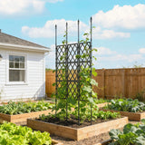 Outsunny Foldable Garden Trellis, Lattice Climbing Support Trellis for Garden, DIY Assembly, 85 x 197 cm, Black