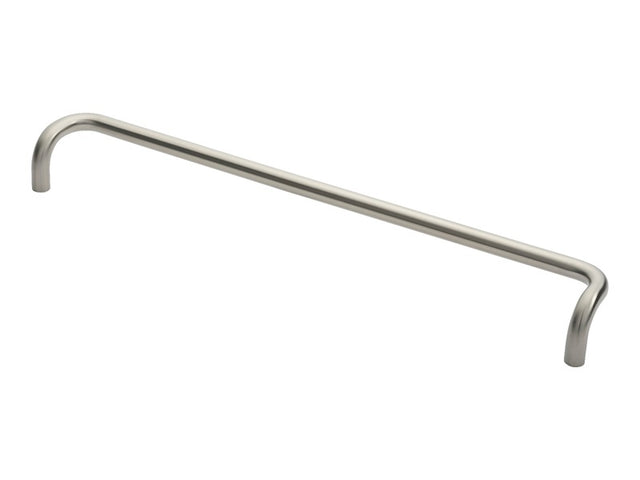 19MM DIA. CRANKED PULL HANDLE - 600MM C/C - BOLT THROUGH FIXING_x005F
 - SATIN STAINLESS STEEL - EACH