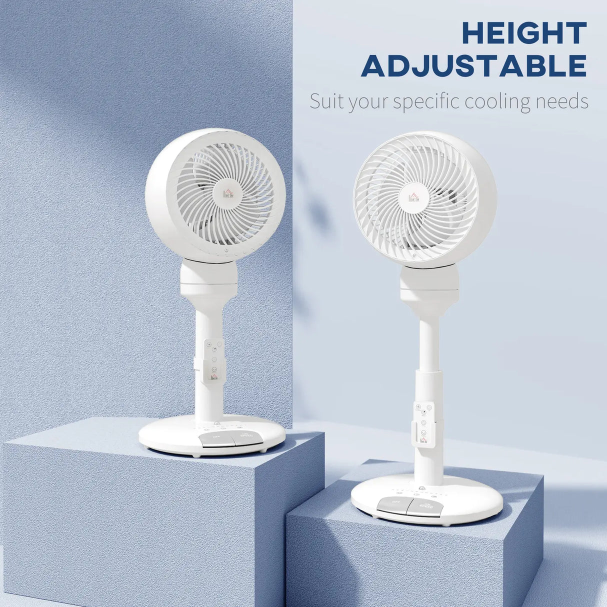 HOMCOM 9'' Air Circulator Fan 3 Speed 3 Mode, 70 Oscillation 90 Vertical Tilt, Remote Controller, for Living Room, Bedroom, Office, White