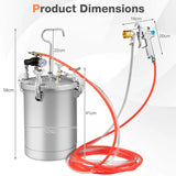 15L Pressure Paint Tank with Spray Gun and Adjusting Spray Range