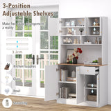 180 cm Tall Pantry Cabinet with Outlets USB Ports-White
