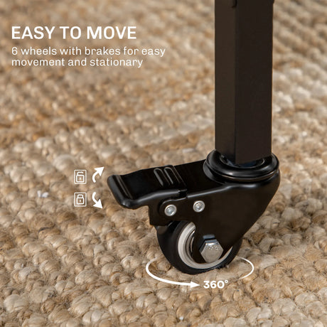 HOMCOM Six-Person Drop Leaf Dining Table - Rustic Brown/Black